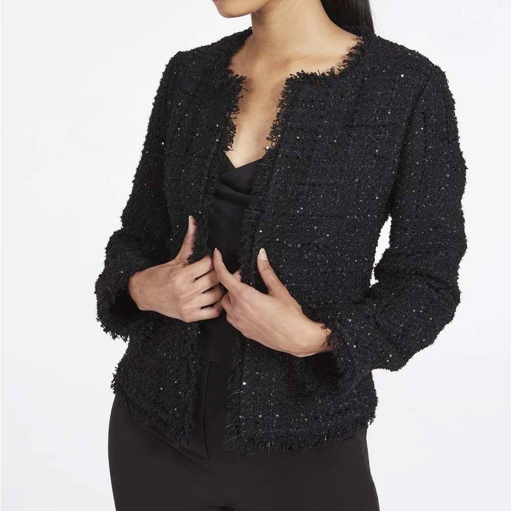 Milly Guinevere micro sequin tweed jacket